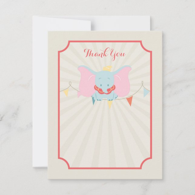 Dumbo | Girl Baby Shower Thank You (Front)