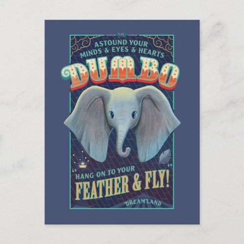 Dumbo  Hang On To Your Feather  Fly Postcard