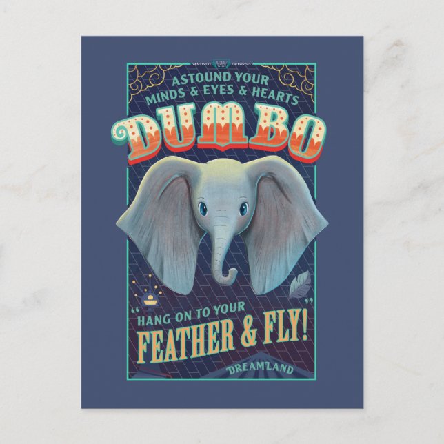Dumbo | Hang On To Your Feather & Fly! Postcard (Front)