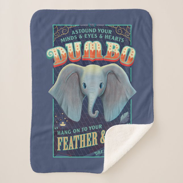 Dumbo | Hang On To Your Feather & Fly! Sherpa Blanket (Front)