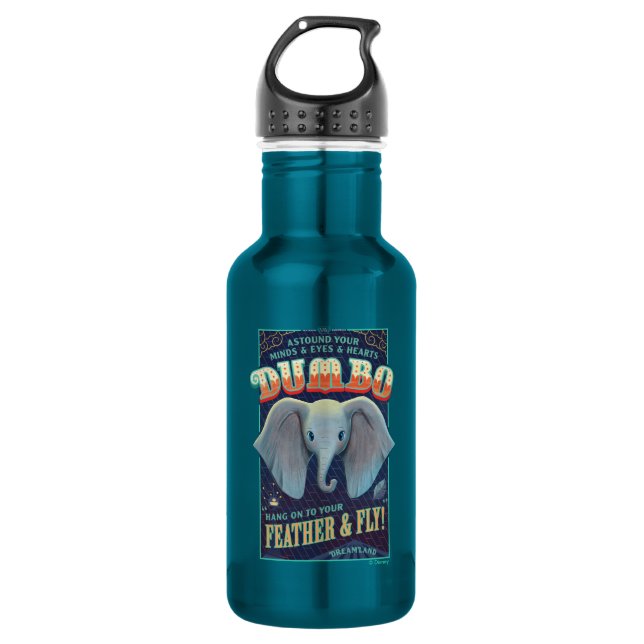 Dumbo | Hang On To Your Feather & Fly! Stainless Steel Water Bottle (Front)