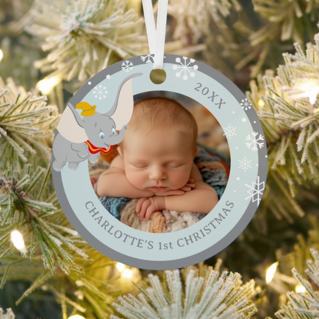 Dumbo Holiday Wish Photo Ceramic Ornament (Insitu)