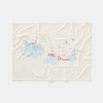 Dumbo in the Clouds Little Dreamer  Fleece Blanket