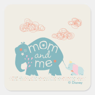 Dumbo Mom and Me Square Sticker