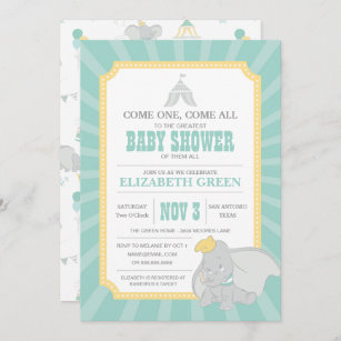 Dumbo   Neutral Baby Shower Invitation