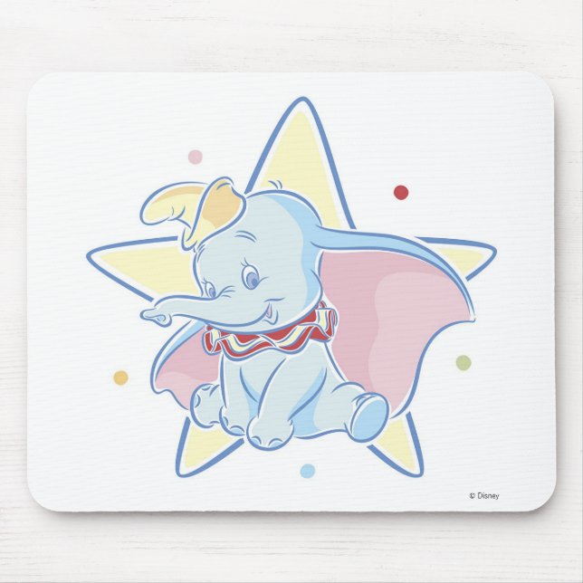 Dumbo sitting star background mouse pad (Front)