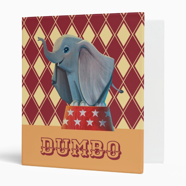 Dumbo | Smiling Atop Circus Podium 3 Ring Binder (Front/Inside)