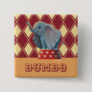 Dumbo   Smiling Atop Circus Podium Button