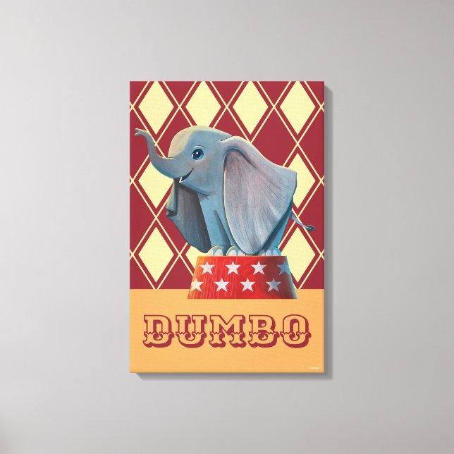 Dumbo | Smiling Atop Circus Podium Canvas Print (Front)