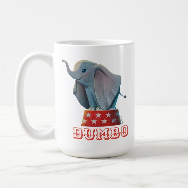 Dumbo | Smiling Atop Circus Podium Coffee Mug (Left)