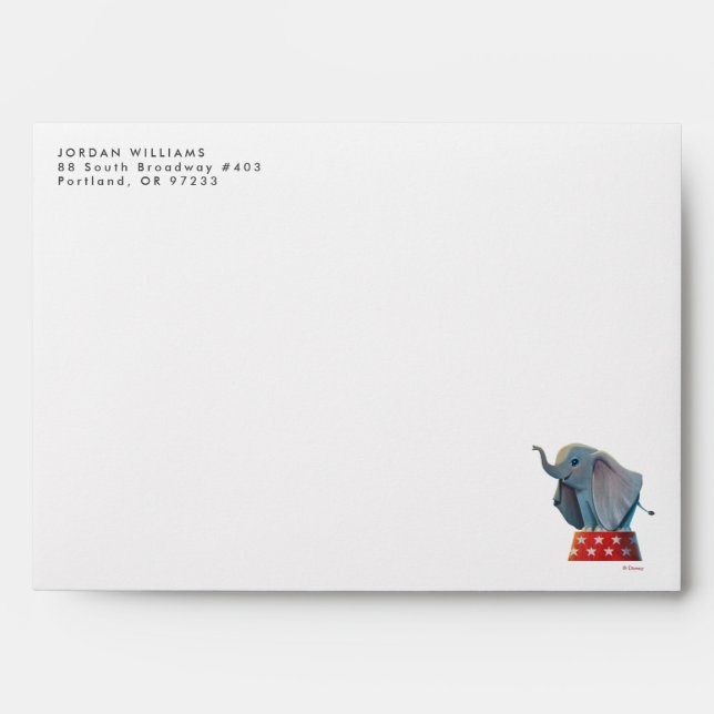 Dumbo | Smiling Atop Circus Podium Envelope (Front)