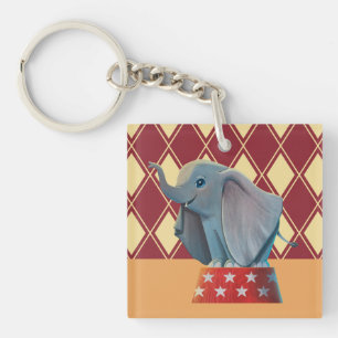 Dumbo Smiling Atop Circus Podium Keychain