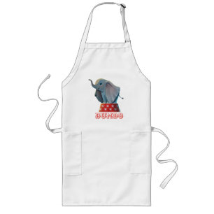 Dumbo Smiling Atop Circus Podium Long Apron