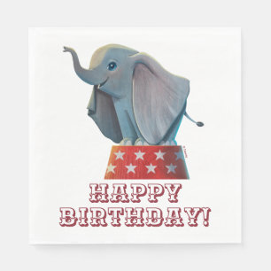 Dumbo Smiling Atop Circus Podium Napkins