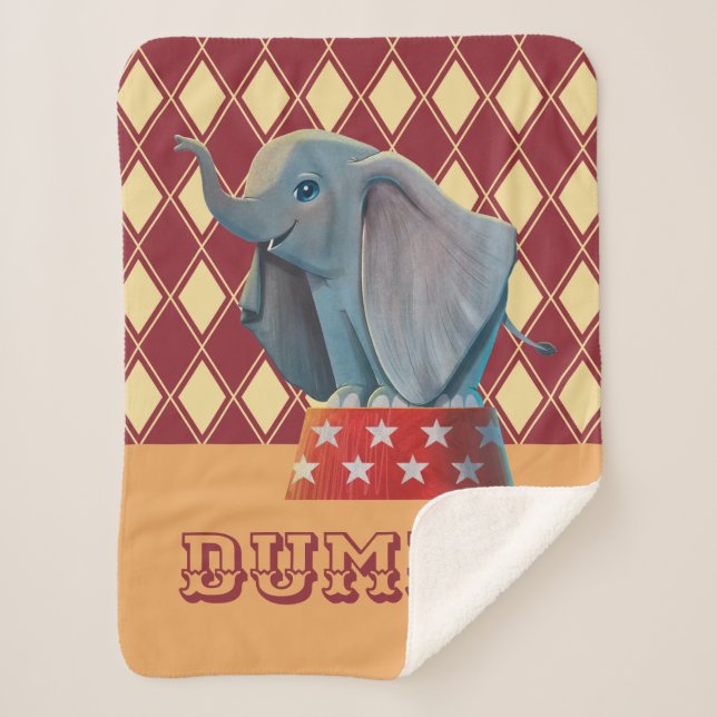 Dumbo | Smiling Atop Circus Podium Sherpa Blanket (Front)