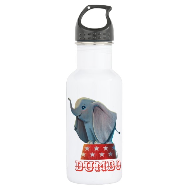 Dumbo | Smiling Atop Circus Podium Stainless Steel Water Bottle (Front)