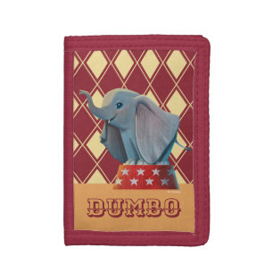 Dumbo Smiling Atop Circus Podium Tri-fold Wallet