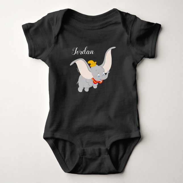 Dumbo Soaring Through the Sky Baby Bodysuit (Front)