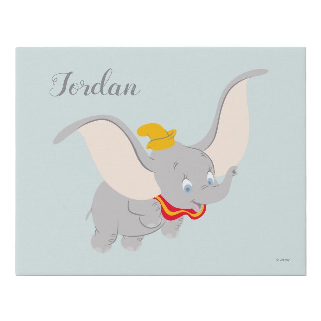 Dumbo Soaring Through the Sky Faux Canvas Print (Front)