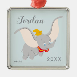 Dumbo Soaring Through the Sky Metal Ornament