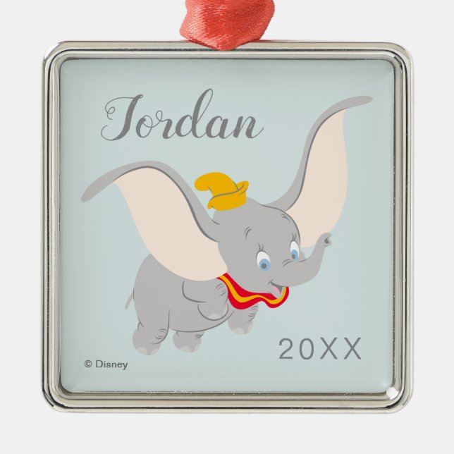 Dumbo Soaring Through the Sky Metal Ornament (Front)