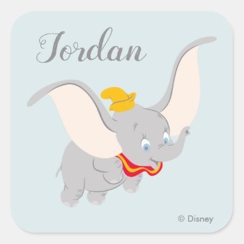 Dumbo Soaring Through The Sky Square Sticker by dumbo at Zazzle
