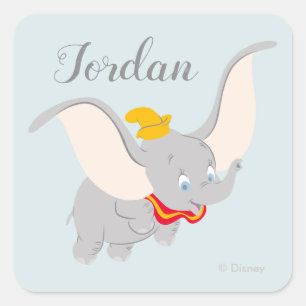 Dumbo Soaring Through the Sky Square Sticker