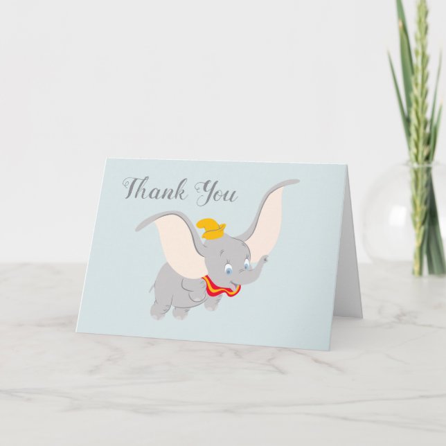 Dumbo Soaring Through the Sky | Thank You Card (Front)