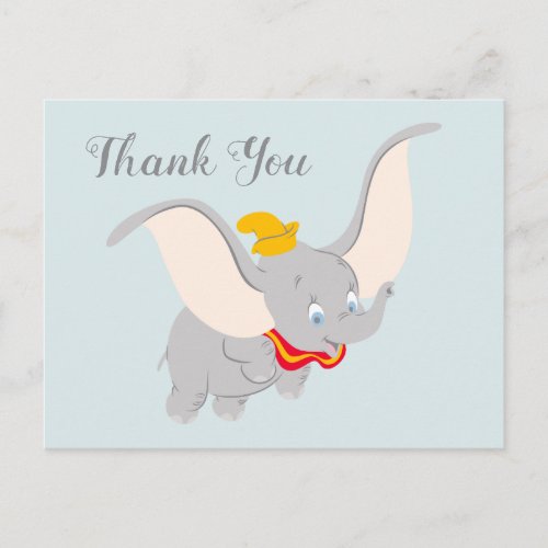 Dumbo Soaring Through the Sky  Thank You Postcard