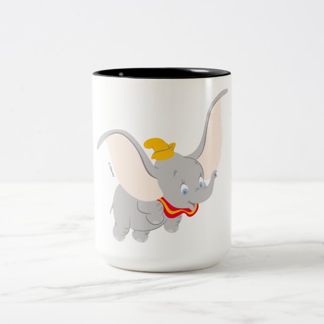 Dumbo Soaring Through the Sky Two-Tone Coffee Mug (Center)
