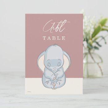 Dumbo & Stork Over The Moon Baby Shower Gift Table Note Card by dumbo at Zazzle