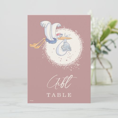 Dumbo  Stork Over the Moon Baby Shower Gift Table Note Card