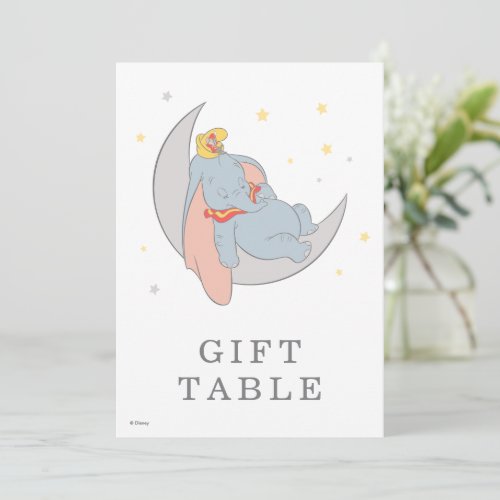 Dumbo  Stork Over the Moon Baby Shower Gift Table Note Card