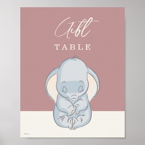 Dumbo  Stork Over the Moon Baby Shower Gift Table Poster