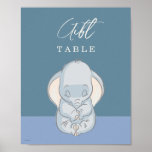 Dumbo &amp; Stork Over The Moon Baby Shower Gift Table Poster at Zazzle