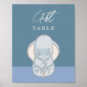Dumbo & Stork Over the Moon Baby Shower Gift Table Poster