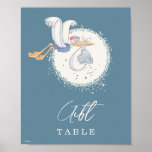 Dumbo &amp; Stork Over The Moon Baby Shower Gift Table Poster at Zazzle