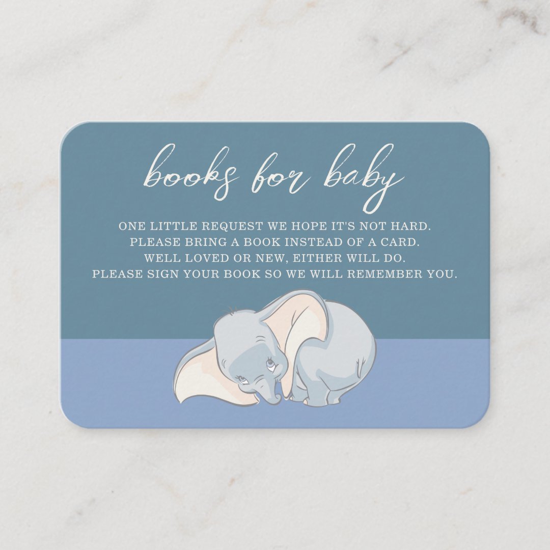 Dumbo &amp; Stork | Over the Moon - Boy Baby                    Shower Place Card