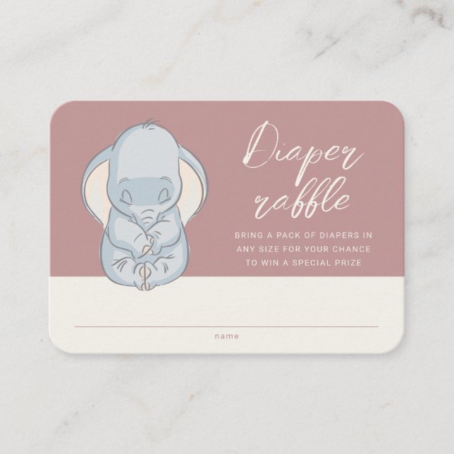 Dumbo & Stork | Over the Moon Diaper Raffle Place Card (Front)