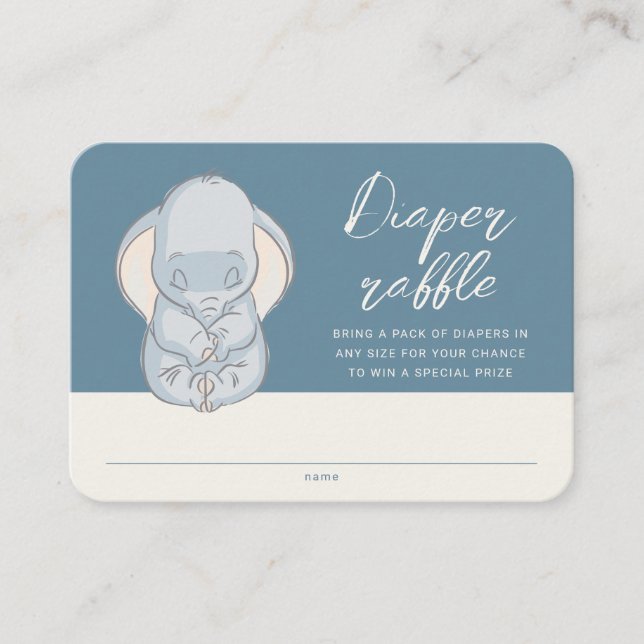 Dumbo & Stork | Over the Moon Diaper Raffle Place Card (Front)