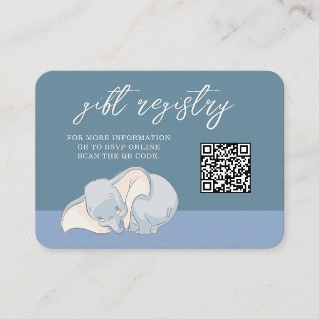 Dumbo & Stork | Over the Moon Gift Registry Place Card (Front)