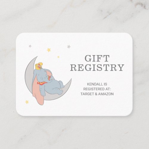 Dumbo  Stork  Over the Moon Gift Registry Place Card