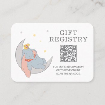 Dumbo & Stork | Over The Moon Gift Registry Place Card by dumbo at Zazzle