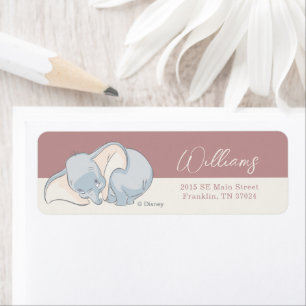 Dumbo & Stork   Over the Moon - Girl Baby Shower Label
