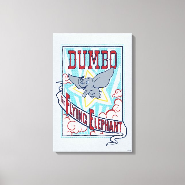 Dumbo | "The Flying Elephant" Circus Art Canvas Print (Front)
