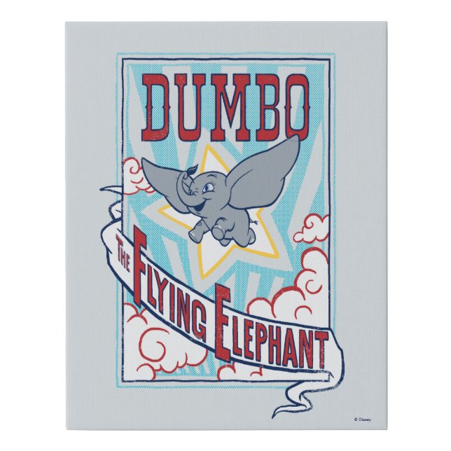 Dumbo | "The Flying Elephant" Circus Art Faux Canvas Print (Front)