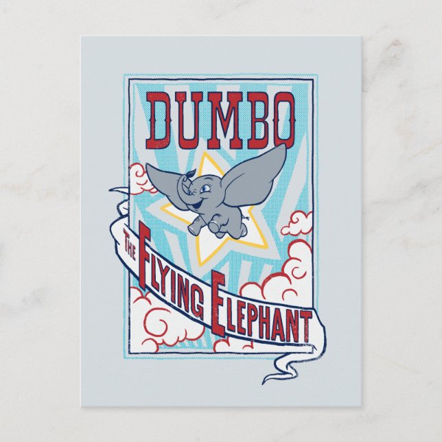 Dumbo | "The Flying Elephant" Circus Art Postcard (Front)