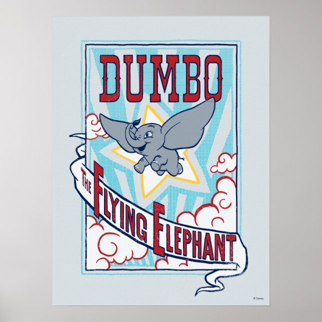 Dumbo | "The Flying Elephant" Circus Art Poster (Front)