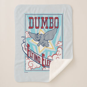 Dumbo "The Flying Elephant" Circus Art Sherpa Blanket