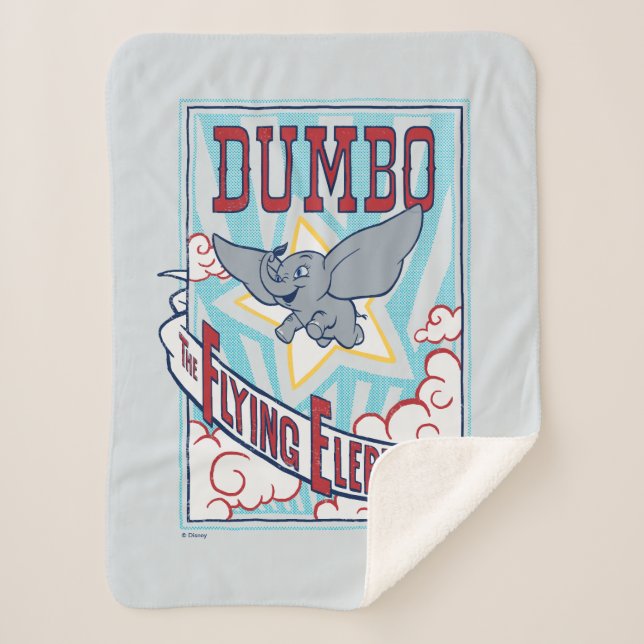 Dumbo | "The Flying Elephant" Circus Art Sherpa Blanket (Front)